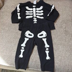H&M Black & White Skeleton Two-Piece Costume